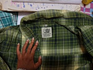 Green Plaid Button-Up Shirt