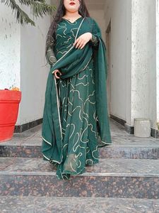 Green Gown With Dupatta