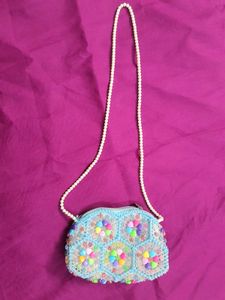 Cute Beaded Crochet Pouch Bag