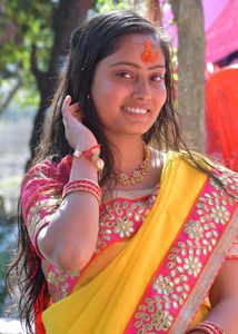Beautiful Yellow Saree with Pink Border
