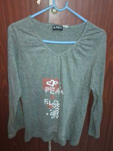 Linea Grey Long Sleeve Top