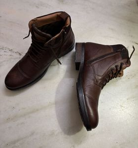 🆕Red Tape Teak Leather Round Toe Slipon Boots