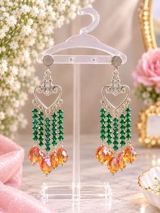 Dangling Heart Drop Earrings