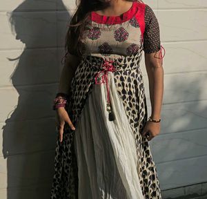 Elegant Printed Anarkali long Kurti