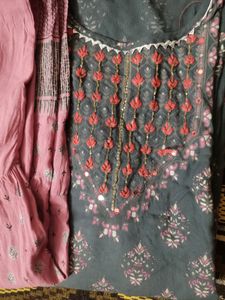 Singal Kurta Peach Colour And Kurti An Sarar Set