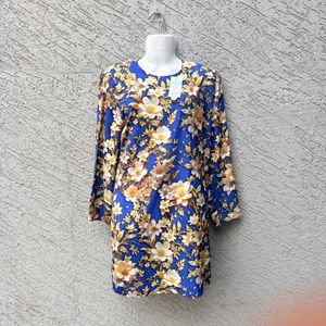 Blue Floral Print Kurta