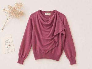 Chic Rose Pink Drape Knit top