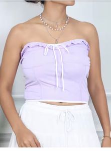 Shein Cute Lilac Ruffled Tube Top
