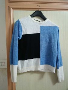 Color Block Crew Neck Sweater