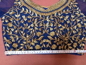 1-TimeUsed OrangeLehengaWithNavyBlueBlouse&amp;Dupat