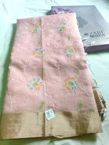 Beautiful Pink Embroidered Saree
