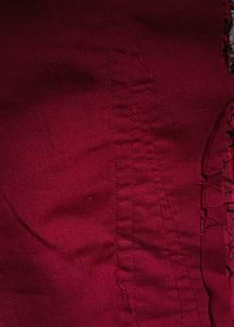 Dark Red Printed Kurti with Front Button Detail