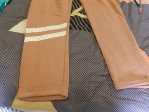 Women's Peach Joggers with White Accents