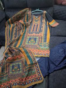 Vibrant Printed Kurta Set with Dupatta