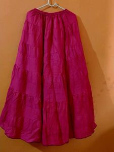 Vibrant Pink Tiered Maxi Skirt