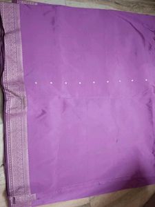 Beautiful Lavender Saree with Silver Border
