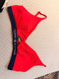 Tommy Hilfiger Red Triangle Bikini Top