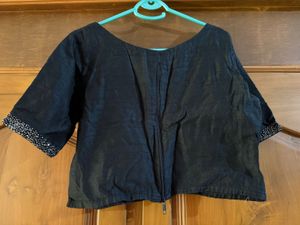 Elegant Black Beaded Blouse