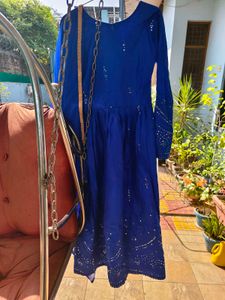 Elegant Royal Blue Anarkali Suit with Dupatta
