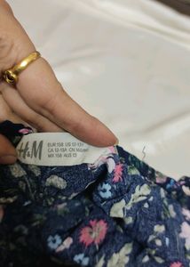 H&M Floral Cold Shoulder Top