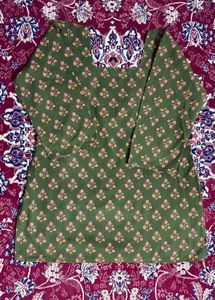 Green Floral Print Kurta