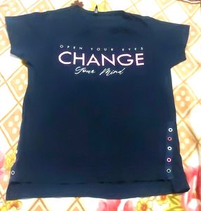 Stylish Navy Blue Colour Tshirt For Girls