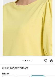 pantaloon Lime Solid Puff Sleeve Top