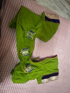 Elegant Designer Green Saree with Stitched Blouse