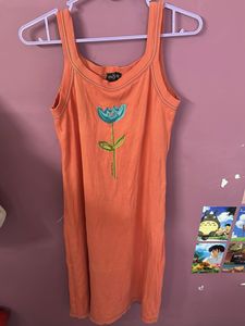 Orange Floral Tank Dress