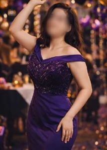 Elegant Purple Sequined Evening Gown