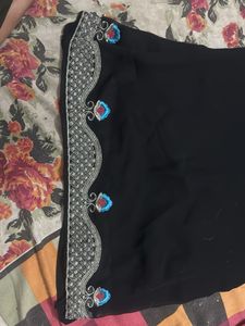 Elegant Black suit with Peacock Embroidery