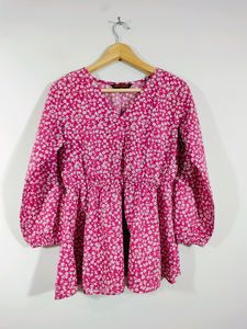 Peach Printed Casual Top (Woman's)