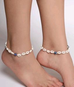 Sea Shell With Blue Evil Eye Adjustable Ankle 2