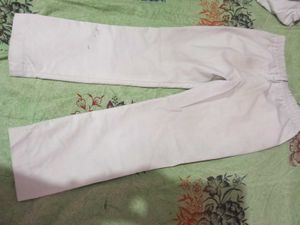 White Wide Leg Trousers school pant