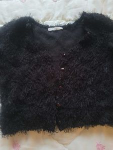 Fluffy Black Cardigan