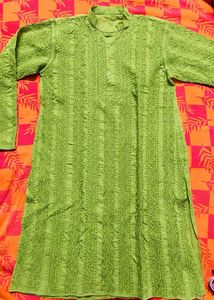 Green Embroidered Kurta