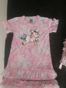 Sparkly sequenced Unicorn Pink Marble Dress