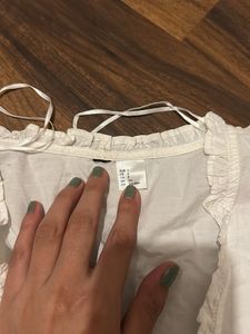 White Embroidered Wrap Top