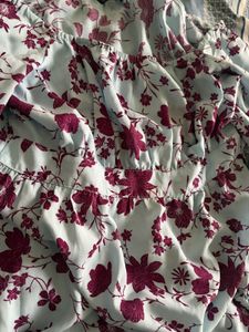 Light Blue Floral Print Midi Dress