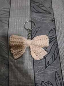 Crocheted Bow Keychain