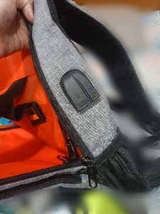 Stylish Grey Backpack with Tags