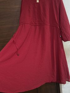 Red tunic dress for women