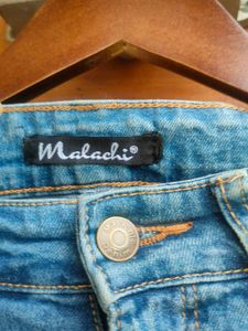 Y2K Beaded Ripped Blue Bootcut Jeans