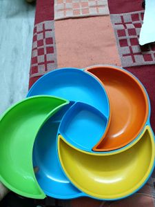 Colorful Rotating Snack Plates