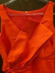 Vibrant Red Bow Detail Top