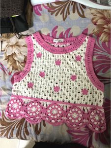 Crochet Flower Crop Top