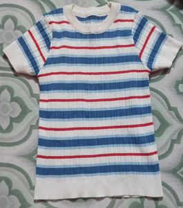 Striped Knit T-Shirt