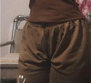 Brown Casual Shorts with Smiley Face
