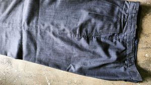 Women's Blue Denim Wide-Leg Pants