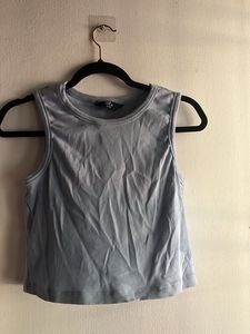 Light Blue Ribbed Tank Top